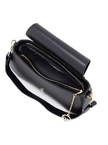 Mia Tomazzi Leren schoudertas "Zambaldi" zwart - (B)31 x (H)17 x (D)10 cm