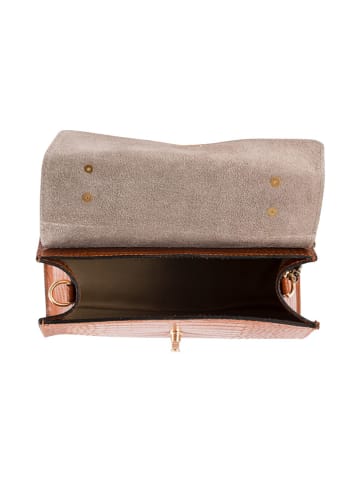 Lia Biassoni Leren handtas "Averto" lichtbruin - (B)33 x (H)26 x (D)9 cm