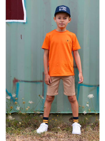 Tygo & Vito Szorty dżinsowe "Twill" w kolorze beżowym