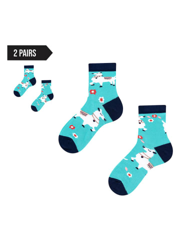 TODO SOCKS 2er-Set: Socken in Dunkelblau/ Türkis