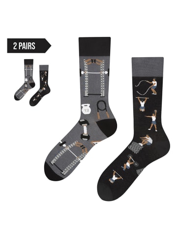 TODO SOCKS 2er-Set: Socken in Schwarz/ Grau