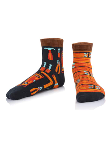 TODO SOCKS 2er-Set: Socken in Schwarz/ Orange