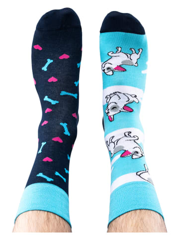 TODO SOCKS 2er-Set: Socken in Dunkelblau/ Hellblau