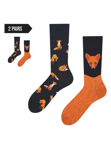 TODO SOCKS 2er-Set: Socken in Schwarz/ Orange
