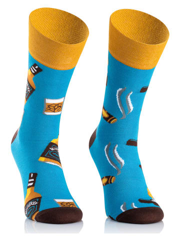 TODO SOCKS 2er-Set: Socken in Hellblau/ Gelb