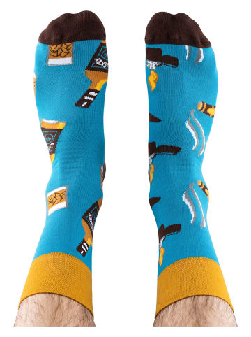 TODO SOCKS 2er-Set: Socken in Hellblau/ Gelb