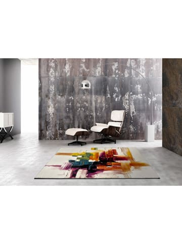 Moma Kurzflor-Teppich in Creme/ Bunt