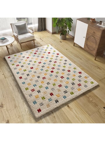 Atticgo Hochflor-Teppich "Bremen" in Creme/ Bunt