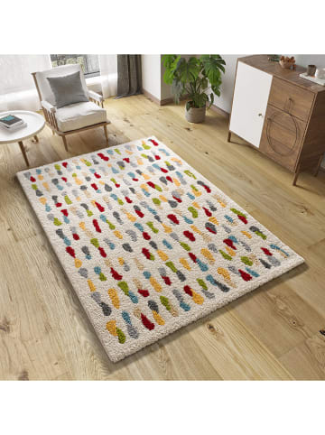 Atticgo Hochflor-Teppich "Bremen" in Creme/ Bunt