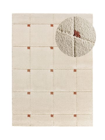 Atticgo Hoogpolig tapijt "Brenda" crème/rood