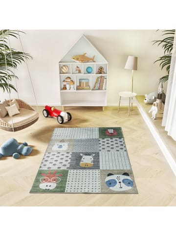 Atticgo Kurzflor-Teppich "Candy" in Weiß/ Grau/ Grün