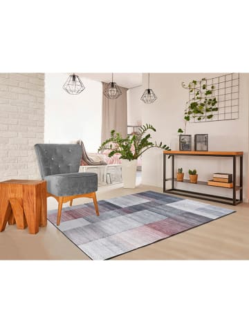 Atticgo Laagpolig tapijt "Class" lichtgrijs/rood