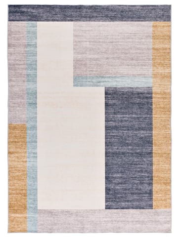 Atticgo Kurzflor-Teppich "Class" in Creme/ Blau/ Hellgrau