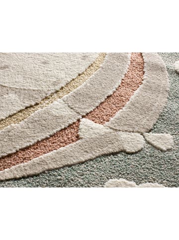 Atticgo Kurzflor-Teppich "Clown" in Türkis/ Weiß