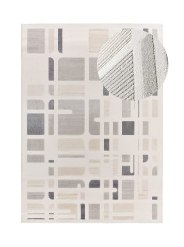 Atticgo Laagpolig tapijt "Flora" crème/grijs