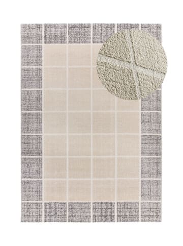 Atticgo Kurzflor-Teppich "Flora" in Creme/ Grau/ Weiß