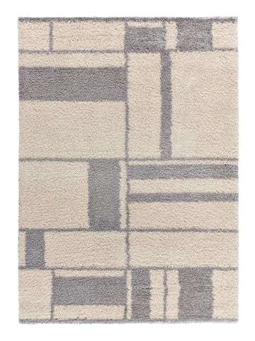 Atticgo Kurzflor-Teppich "Helia" in Creme/ Blau