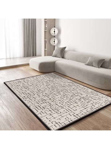 Moma Kurzflor-Teppich ''Retro'' in Creme/ Schwarz