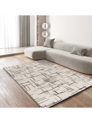 Moma Kurzflor-Teppich ''Retro'' in Creme/ Schwarz