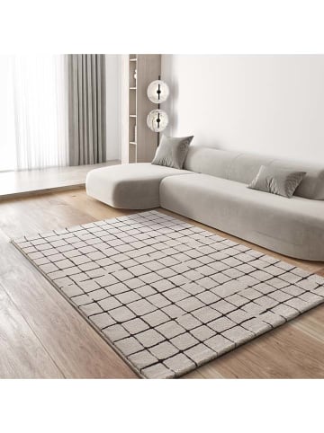 Moma Kurzflor-Teppich ''Retro'' in Creme/ Schwarz