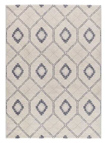 Atticgo Kurzflor-Teppich "Siroco" in Dunkelblau/ Creme