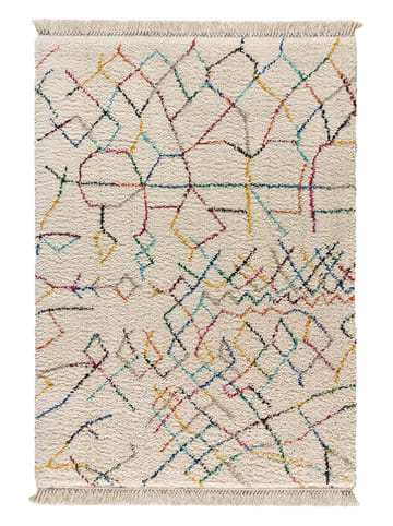 Atticgo Hoogpolig tapijt beige/meerkleurig