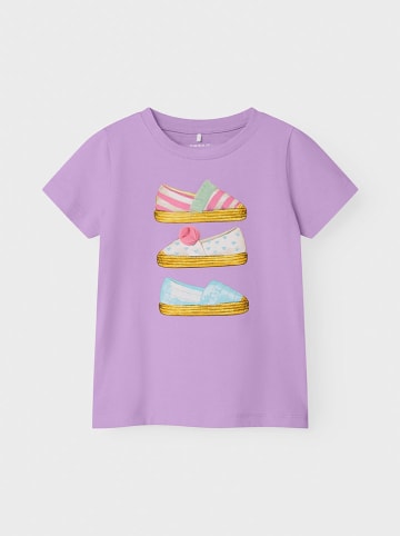 name it 2-delige set: shirts crème/paars