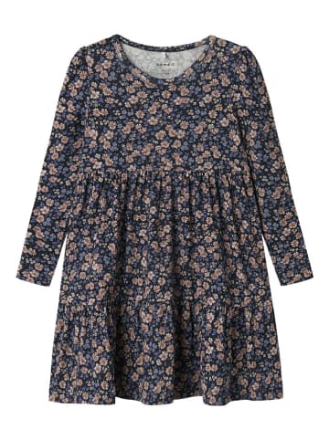 name it Jurk "Oalia" donkerblauw/beige