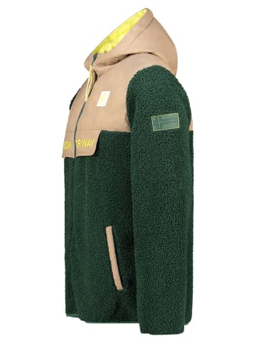Geographical Norway Fleece vest "Teclass" donkergroen/beige