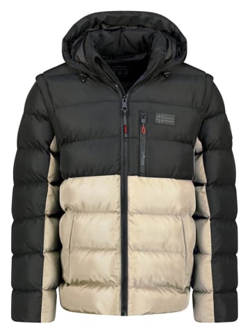 Geographical Norway Kurtka zimowa "Badamo" w kolorze beżowo-czarnym