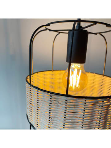 FISCHER & HONSEL Lampa wisząca "Nature" w kolorze czarno-beżowym - wys. 140 x Ø 22 cm