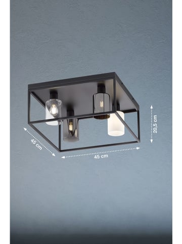 FISCHER & HONSEL Plafonnière "Iska" zwart - (L)45 x (B)45 cm