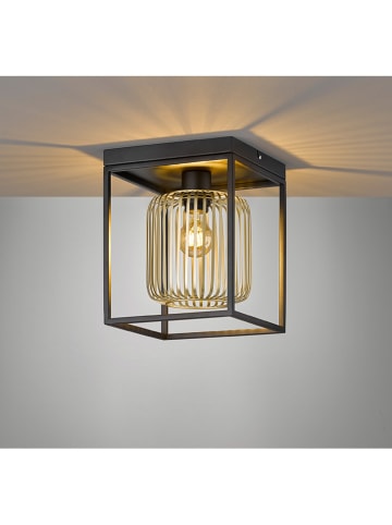 FISCHER & HONSEL Lampa sufitowa "Caydo" w kolorze złoto-czarnym - 23 x 23 cm