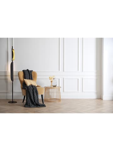 FISCHER & HONSEL Lampa stojąca LED "Skal" w kolorze złoto-czarnym - wys. 155 x Ø 25 cm