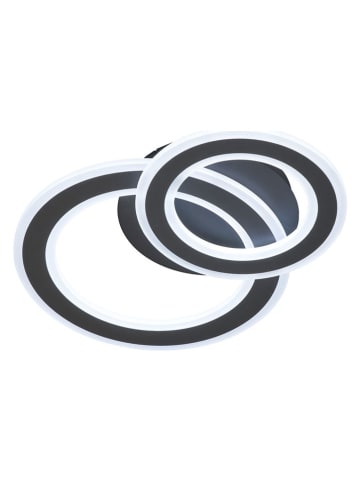 FISCHER & HONSEL Ledplafonnière "Elvas" zwart - (B)48 x (H)36 x (D)6 cm