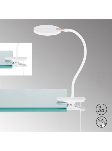 FISCHER & HONSEL LED-Klemmleuchte in Weiß - (B)10,5 x (H)35 cm