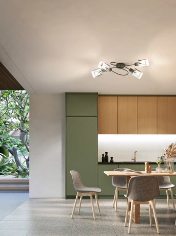 FISCHER & HONSEL Plafonnière "Iska" zwart - (B)79 x (H)37 cm