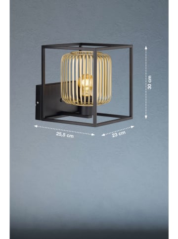 FISCHER & HONSEL Wandlamp "Caydo" zwart - (B)23 x (H)23 x (D)25,5 cm