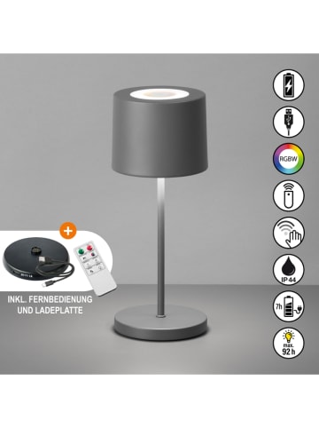 FH Lighting Ledtafellamp "Bologna Pro" grijs - (H)28 x Ø 12 cm