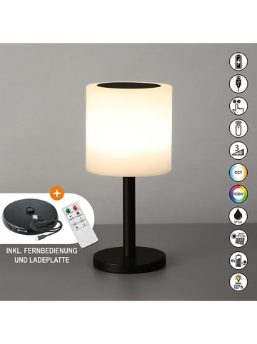 FH Lighting Solarna lampa stołowa LED w kolorze biało-czarnym - wys. 28 x Ø 13 cm