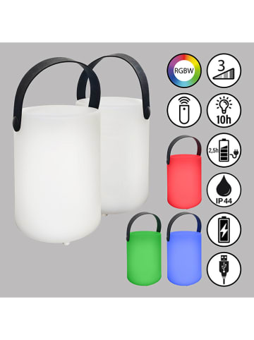 FISCHER & HONSEL 2er-Set: LED-Außenleuchten "Ciro" in Weiß - (H)15 x Ø 11 cm