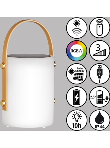 FH Lighting Solarna lampa stołowa LED "Bari" w kolorze białym - wys. 24 x Ø 11,5 cm