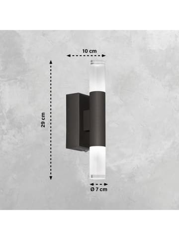 FH Lighting Ledbuitenlamp "Twice" zwart - (B)7 x (H)29 x (D)10 cm