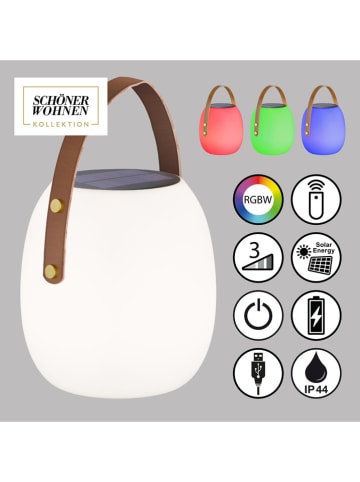 FH Lighting Solarna lampa stołowa LED "Bell" w kolorze białym - wys. 34 x Ø 22 cm