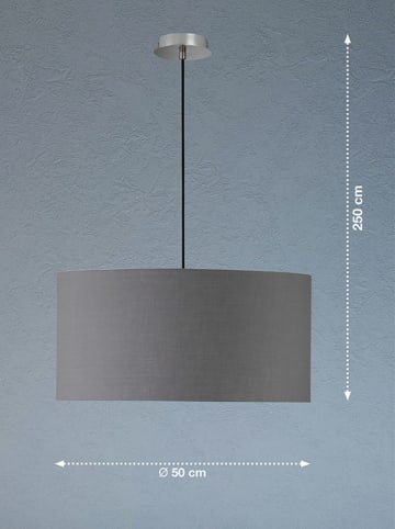 Schöner Wohnen Kollektion Lampa wisząca "Pina" w kolorze szarym - wys. 250 x Ø 50 cm