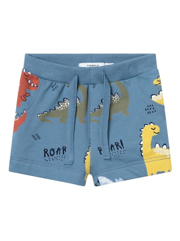 name it Sweatshort "Himmel" blauw/meerkleurig