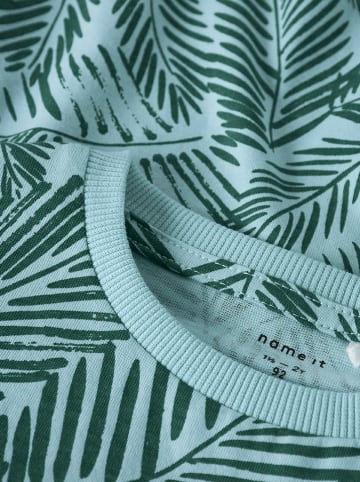 name it Shirt "Jivan" lichtblauw/groen