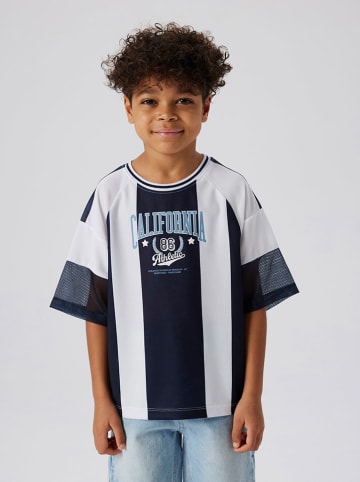 name it Shirt wit/donkerblauw