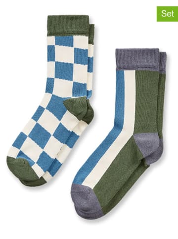 Sense Organics 2er-Set: Socken "Loris" in Weiß/ Khaki