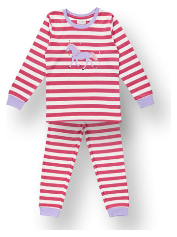 Sense Organics Pyjama "Long John" in Pink/ Weiß